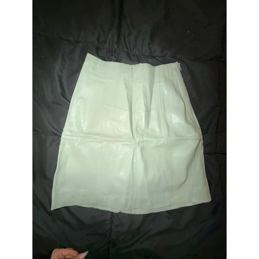 Mint Blue leather skirt size 0